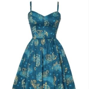 Pinup Girl Audrey Blue Astrology Swing Dress